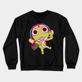 I draw pastel keroro jamming with a boombox and headphone / Sergeant Keroro Crewneck Sweatshirt